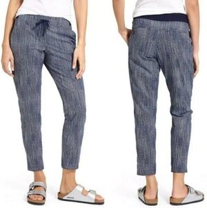 Athleta Midtown Batik Blue Printed High Rise Pants